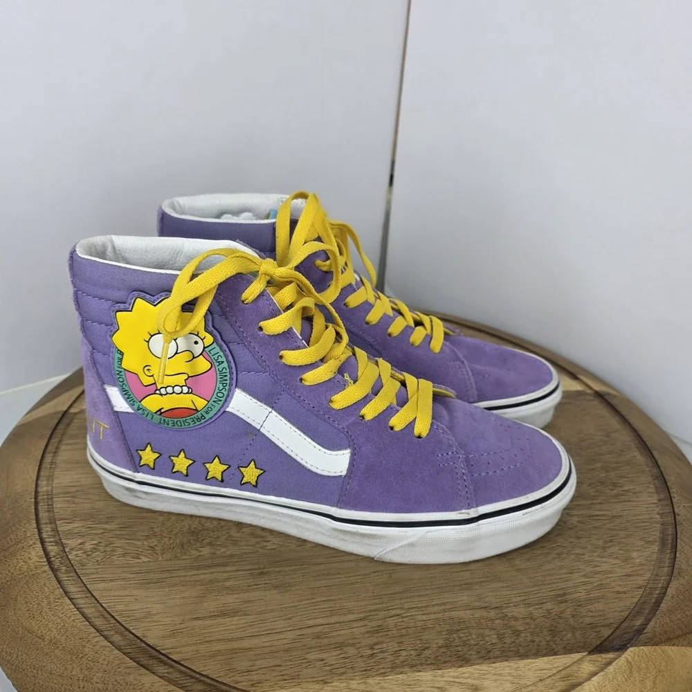 VANS The Simpsons Lisa For President Sk8-Hi Purple Men 7.5 Wmn 9 SK8-Hi Sneakers
